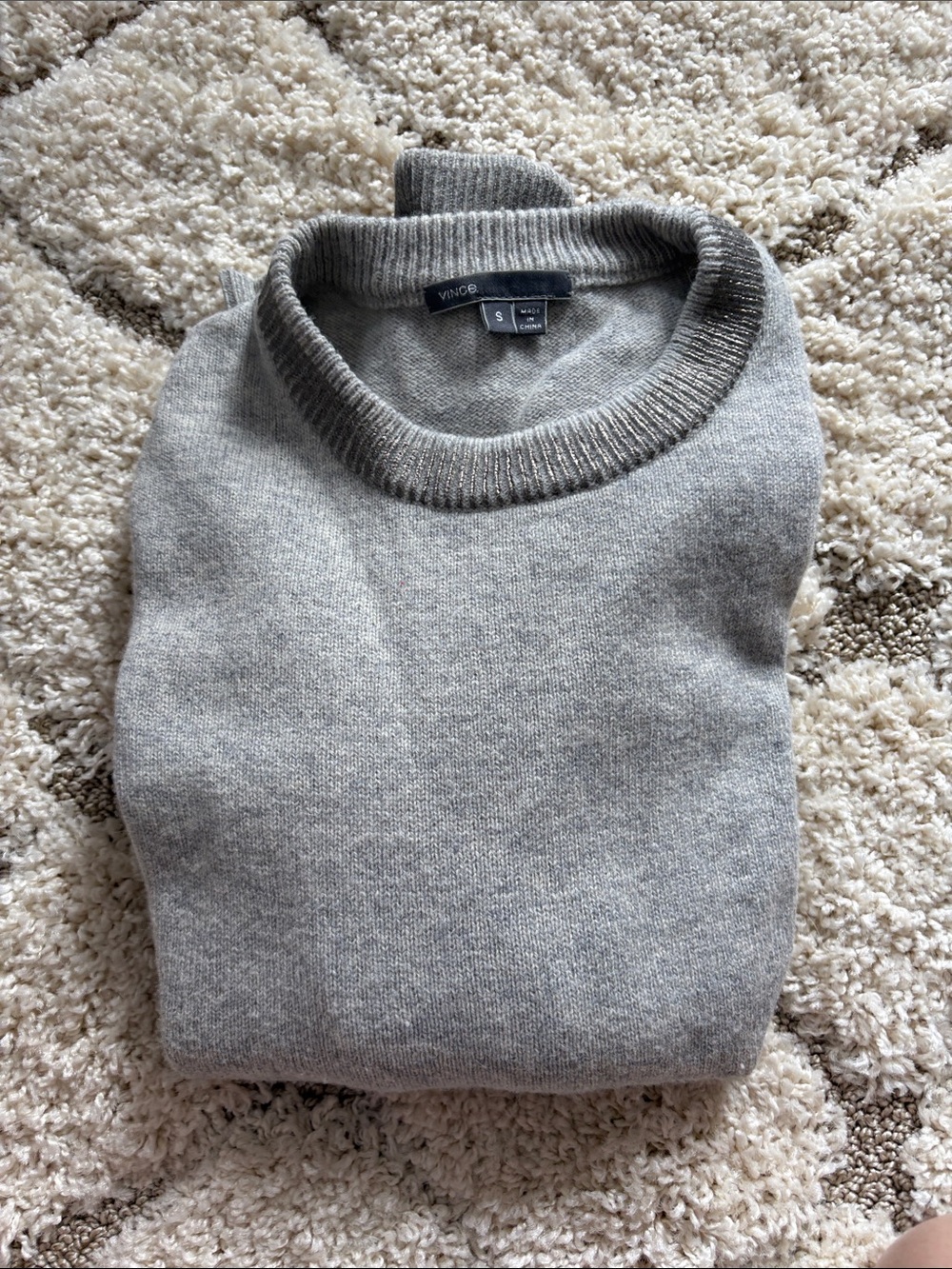Vince Crewneck Sweater in Light Gray